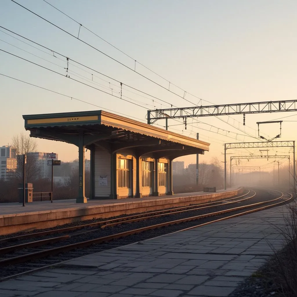 Estación YPF al amanecer
